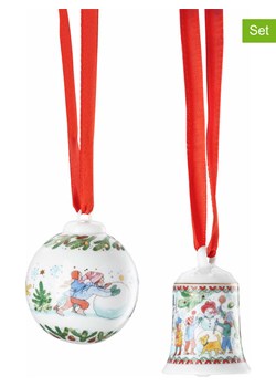 Hutschenreuther Ozdoby choinkowe (2 szt.) w kolorze biało-błękitno-zielonym - wys. 6,5 cm ze sklepu Limango Polska w kategorii Dekoracje bożonarodzeniowe - zdjęcie 188221542