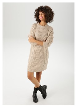 Aniston Sukienka dzianinowa w kolorze beżowym ze sklepu Limango Polska w kategorii Sukienki - zdjęcie 188223854