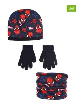 Spiderman 3-częściowy zestaw "Spider-Man" w kolorze granatowo-czerwonym ze sklepu Limango Polska w kategorii Czapki dziecięce - zdjęcie 188224074