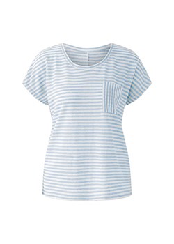 Oui Lniana koszulka w kolorze błękitno-białym ze sklepu Limango Polska w kategorii Bluzki damskie - zdjęcie 188224752