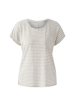 Oui Lniana koszulka w kolorze szarobrązowo-białym ze sklepu Limango Polska w kategorii Bluzki damskie - zdjęcie 188224753