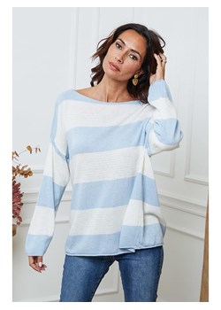 So Cachemire Sweter "Epi" w kolorze biało-błękitnym ze sklepu Limango Polska w kategorii Swetry damskie - zdjęcie 188227931