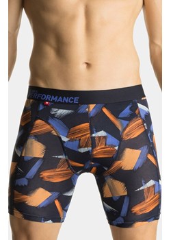 Długie bokserki męskie granatowe Performance MH-1197, Kolor granatowy-wzór, Rozmiar L, ATLANTIC ze sklepu Intymna w kategorii Majtki męskie - zdjęcie 188228311