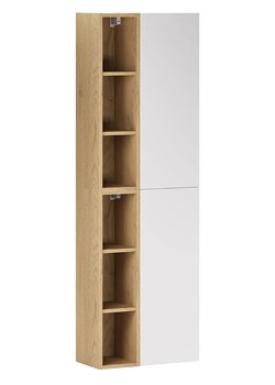 Biały półodkryty słupek łazienkowy - Verdessa 5X ze sklepu Edinos.pl w kategorii Szafki i regały łazienkowe - zdjęcie 188228364