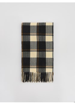 Reserved - Szalik w kratę z wiskozą - beżowy ze sklepu Reserved w kategorii Szaliki męskie - zdjęcie 188229971