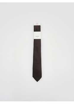 Reserved - Wąski krawat w drobny wzór - ciemnobrązowy ze sklepu Reserved w kategorii Krawaty - zdjęcie 188229994