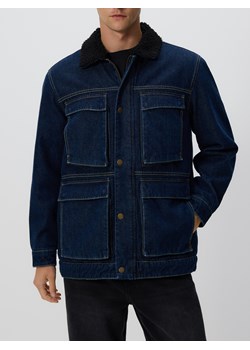 Reserved - Kurtka sherpa z kołnierzem - granatowy ze sklepu Reserved w kategorii Kurtki męskie - zdjęcie 188230234