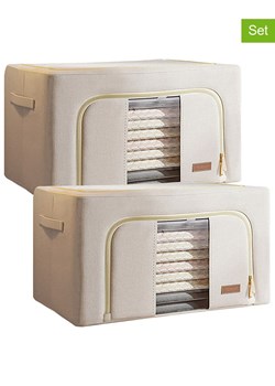 Joybos Pojemniki (2 szt.) w kolorze beżowym na ubrania - 60 x 40 x 42 cm ze sklepu Limango Polska w kategorii Pojemniki kuchenne - zdjęcie 188233154