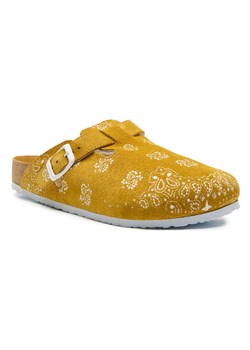 Comfortfusse Skórzane chodaki "Folk Capri" w kolorze żółtym ze sklepu Limango Polska w kategorii Klapki damskie - zdjęcie 188234644