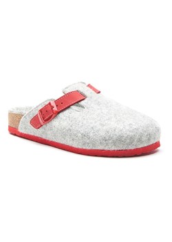 Comfortfusse Wełniane kapcie w kolorze szaro-czerwonym ze sklepu Limango Polska w kategorii Kapcie damskie - zdjęcie 188234784