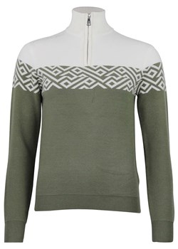 Peak Mountain Sweter "Akar" w kolorze oliwkowo-białym ze sklepu Limango Polska w kategorii Swetry damskie - zdjęcie 188241582