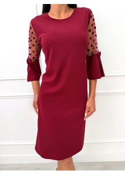Bordowa Elegancka Sukienka ze sklepu ModnaKiecka.pl w kategorii Sukienki - zdjęcie 188243973