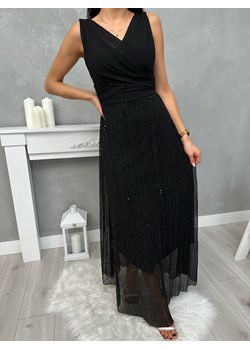 Sukienka Maxi w Czarne Kropki ze sklepu ModnaKiecka.pl w kategorii Sukienki - zdjęcie 188244060