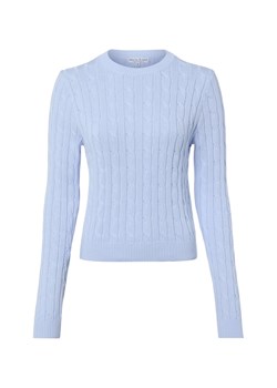 Marie Lund Sweter damski z dzianiny Kobiety Bawełna jasnoniebieski wypukły wzór tkaniny ze sklepu vangraaf w kategorii Swetry damskie - zdjęcie 188244144