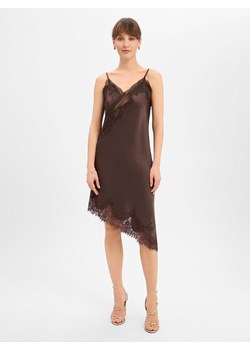 Neo Noir Damska satynowa sukienka - Sorelle Kobiety Sztuczne włókno czekoladowy jednolity ze sklepu vangraaf w kategorii Sukienki - zdjęcie 188244151