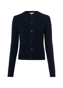 Marie Lund Kardigan damski Kobiety Bawełna granatowy wypukły wzór tkaniny ze sklepu vangraaf w kategorii Swetry damskie - zdjęcie 188245451