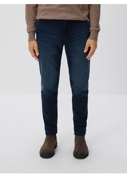 Reserved - Jeansy slim fit z efektem sprania - granatowy ze sklepu Reserved w kategorii Jeansy męskie - zdjęcie 188245772
