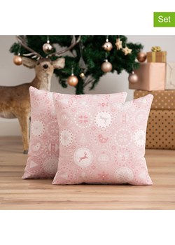 GAMUSI Poszewki (2 szt.) "Ballcrypt" w kolorze srebrno-jasnoróżowym na poduszkę ze sklepu Limango Polska w kategorii Poduszki dekoracyjne - zdjęcie 188246403