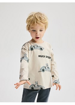 Reserved - Bawełniany longsleeve 3 pack - kremowy ze sklepu Reserved w kategorii T-shirty chłopięce - zdjęcie 188247092