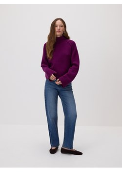 Reserved - Wełniany sweter z golfem - burgundowy ze sklepu Reserved w kategorii Swetry damskie - zdjęcie 188247191
