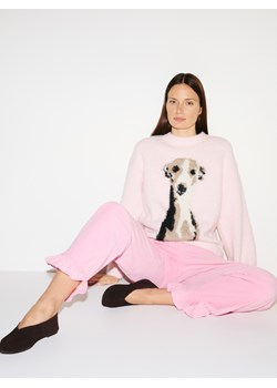 Reserved - Spodnie z falbanką - pastelowy róż ze sklepu Reserved w kategorii Spodnie damskie - zdjęcie 188247314