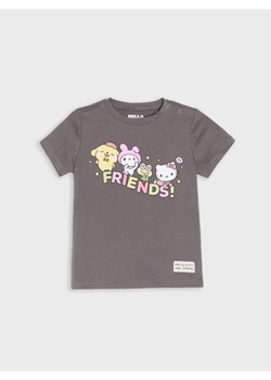 Sinsay - Bawełniana koszulka z nadrukiem Hello Kitty - szary ze sklepu Sinsay w kategorii Bluzki dziewczęce - zdjęcie 188248063
