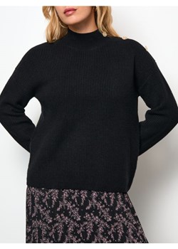Sinsay - Prążkowany sweter z guzikami na ramieniu - czarny ze sklepu Sinsay w kategorii Swetry damskie - zdjęcie 188248093