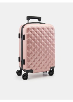 Sinsay - Walizka na kółkach z tłoczoną fakturą - różowy ze sklepu Sinsay w kategorii Walizki - zdjęcie 188248100