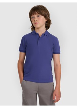 Chłopięca koszulka polo 4F 4FJRAW25TPTSM0749 - granatowa ze sklepu Sportstylestory.com w kategorii T-shirty chłopięce - zdjęcie 188248144