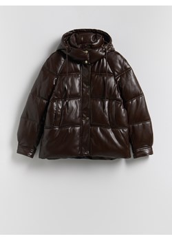 Reserved - Pikowana kurtka z kapturem - ciemnobrązowy ze sklepu Reserved w kategorii Kurtki damskie - zdjęcie 188248311