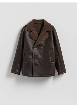 Reserved - Kurtka sherpa z kołnierzem - ciemnobrązowy ze sklepu Reserved w kategorii Kurtki męskie - zdjęcie 188248482