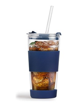 Vialli Design Szklanka termiczna w kolorze granatowym ze słomką - 600 ml ze sklepu Limango Polska w kategorii Kubki termiczne - zdjęcie 188248621