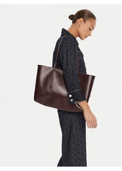 Torebka Calvin Klein Emblem Aop Tote W/ Pouch LV04F3266G Bordowy ze sklepu eobuwie.pl w kategorii Torby Shopper bag - zdjęcie 188249592