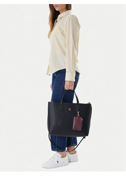 Torebka Tommy Hilfiger Th Icon Satchel Mono AW0AW18123 Granatowy ze sklepu eobuwie.pl w kategorii Torby Shopper bag - zdjęcie 188249732