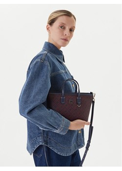 Torebka Tommy Hilfiger Th Monoplay Le Nano Tote AW0AW17717 Granatowy ze sklepu eobuwie.pl w kategorii Torby Shopper bag - zdjęcie 188250152