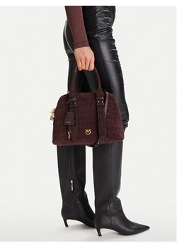 Torebka PINKO Bowling Bag Medium AI 25-26 PLTT 105906 A2YW Bordowy ze sklepu eobuwie.pl w kategorii Torebki damskie - zdjęcie 188250333