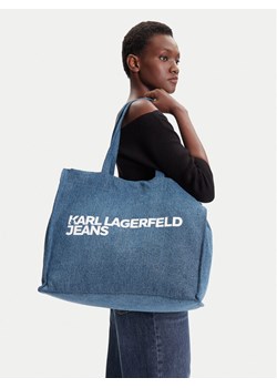 Torebka Karl Lagerfeld Jeans A3W50069 Niebieski ze sklepu eobuwie.pl w kategorii Torby Shopper bag - zdjęcie 188250623