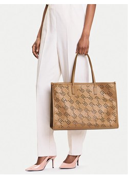 Torebka Tommy Hilfiger Th City AW0AW17501 Brązowy ze sklepu eobuwie.pl w kategorii Torby Shopper bag - zdjęcie 188250870