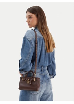 Torebka Tommy Hilfiger American Icon Micro Tote Leather AW0AW18167 Brązowy ze sklepu eobuwie.pl w kategorii Torebki damskie - zdjęcie 188250963