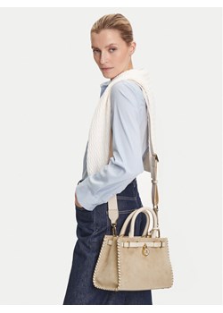 Torebka Tommy Hilfiger American Icon Mini Tote Su AW0AW17469 Beżowy ze sklepu eobuwie.pl w kategorii Kuferki - zdjęcie 188251041