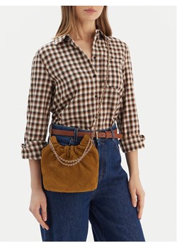 Tory Burch Torebka Fleming Suede Mini Hobo Bag 166066 Brązowy ze sklepu MODIVO w kategorii Torebki worki - zdjęcie 188255594