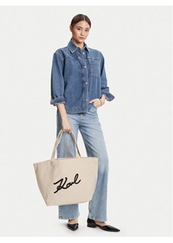 KARL LAGERFELD Torebka A3W50108 Écru ze sklepu MODIVO w kategorii Torby Shopper bag - zdjęcie 188255640