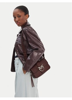 PINKO Torebka Love One Slouchy Zip Mini AI 25-26 PLTT 105345 A2JG Brązowy ze sklepu MODIVO w kategorii Listonoszki - zdjęcie 188255754