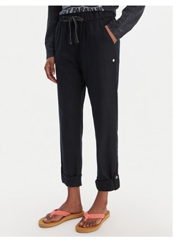 Roxy Spodnie materiałowe On The Seashore ERJNP03294 Czarny Regular Fit ze sklepu MODIVO w kategorii Spodnie damskie - zdjęcie 188256403