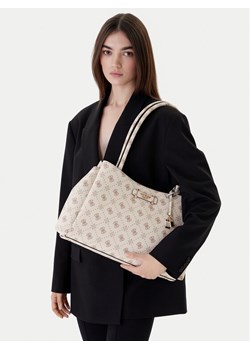 Guess Torebka Carrie Logo HWGP98 98220 Écru ze sklepu MODIVO w kategorii Torby Shopper bag - zdjęcie 188256684