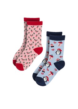 Nelli Blu Skarpety długie 7KB-006-AW23 (2-pack) Czerwony ze sklepu MODIVO w kategorii Skarpetki dziecięce - zdjęcie 188257323