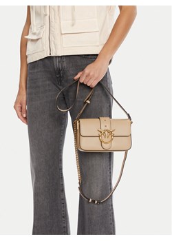 PINKO Torebka Love One Mini Slouchy Fl PE 25 PLTT 104340 A0QO Beżowy ze sklepu MODIVO w kategorii Torebki damskie - zdjęcie 188257610