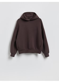 Reserved - Gładka bluza z kapturem - ciemnobrązowy ze sklepu Reserved w kategorii Bluzy męskie - zdjęcie 188262833