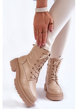 Botki Skóra Ocieplane Beżowe La.Fi 250009TA-QN ze sklepu ZAZOO w kategorii Workery damskie - zdjęcie 188263070