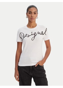 Desigual T-Shirt 26SWTK07 Biały Regular Fit ze sklepu MODIVO w kategorii Bluzki damskie - zdjęcie 188263380